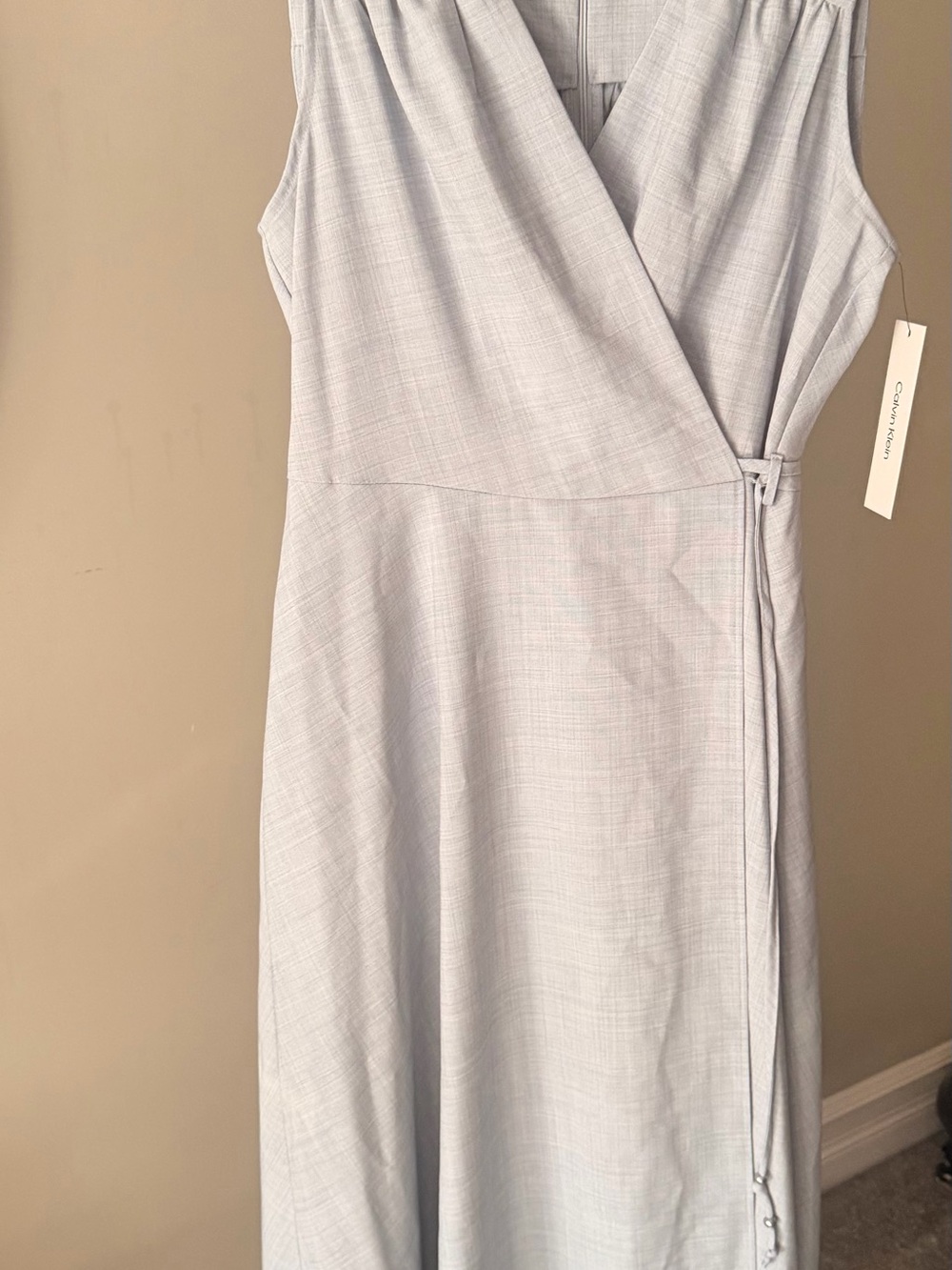 Calvin Klein wrap Sleeveless Light blue Wrap Dress